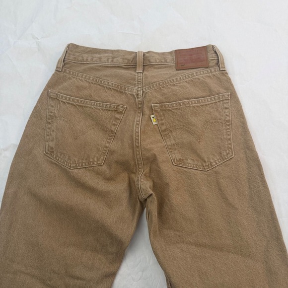 Levis Premium Fresh Produce Lemon Tag 501 Tan Brown Denim Jeans 25x30 Button Fly - Picture 6 of 9